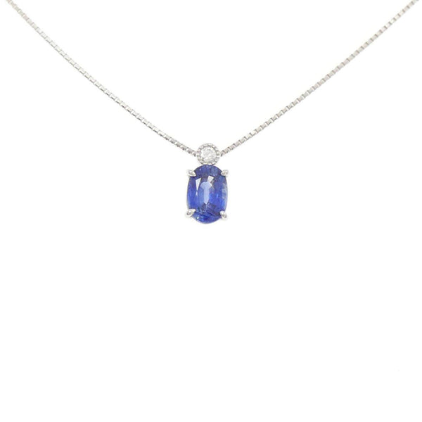 Platinum PT900 PT850 Sapphire Diamond Necklace