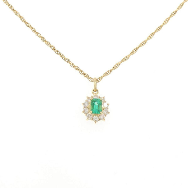 Au750 Emerald Diamond Necklace