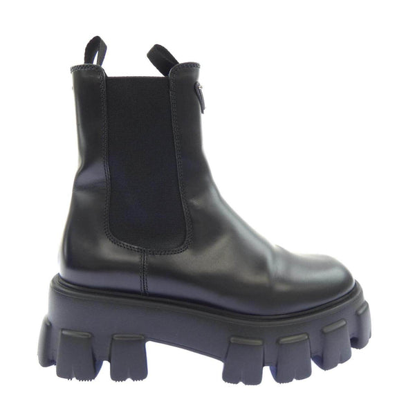 Prada Monolith Chelsea Brushed Leather Boots