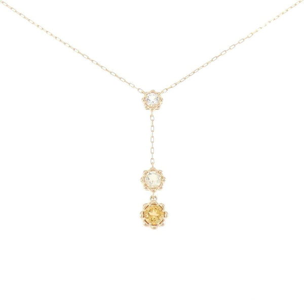 4C K10 Yellow Gold Color Stone Necklace