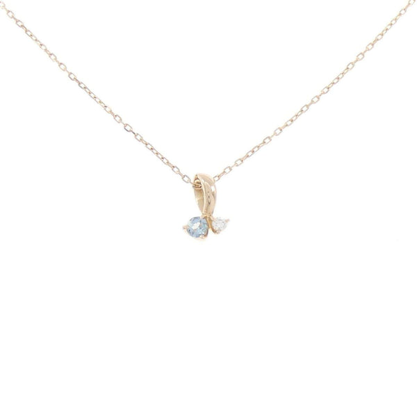 4C Au750 Aquamarine Diamond Necklace