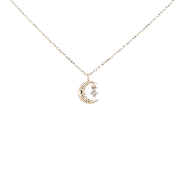 K10YG Moon Diamond Necklace