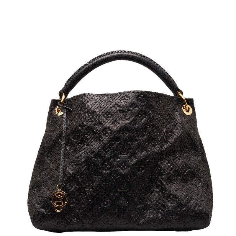 Louis Vuitton Monogram Python Artsy MM Shoulder Bag N90885 Black PVC Leather in Very Good Condition