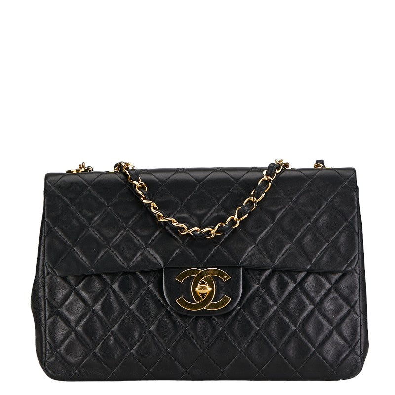 Chanel Maxi Classic Double Flap Bag Leather Shoulder Bag in Good condition