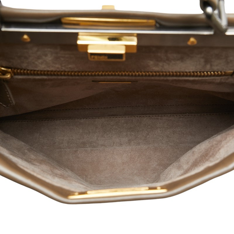 Fendi Peekaboo Leather 2WAY Handbag Brown in Very Good Condition