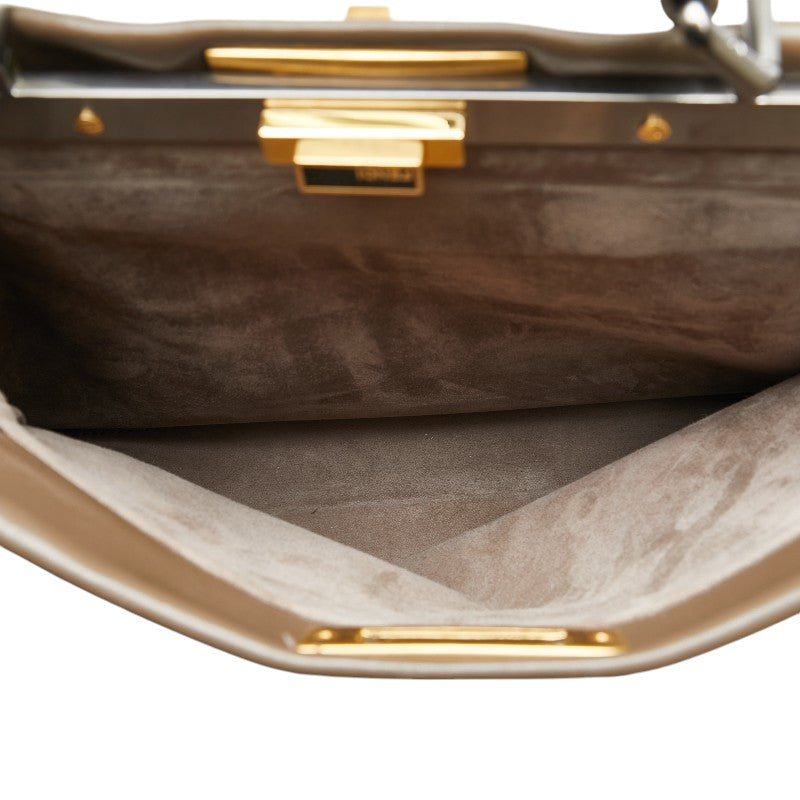 Fendi Peekaboo Leather 2WAY Handbag Brown