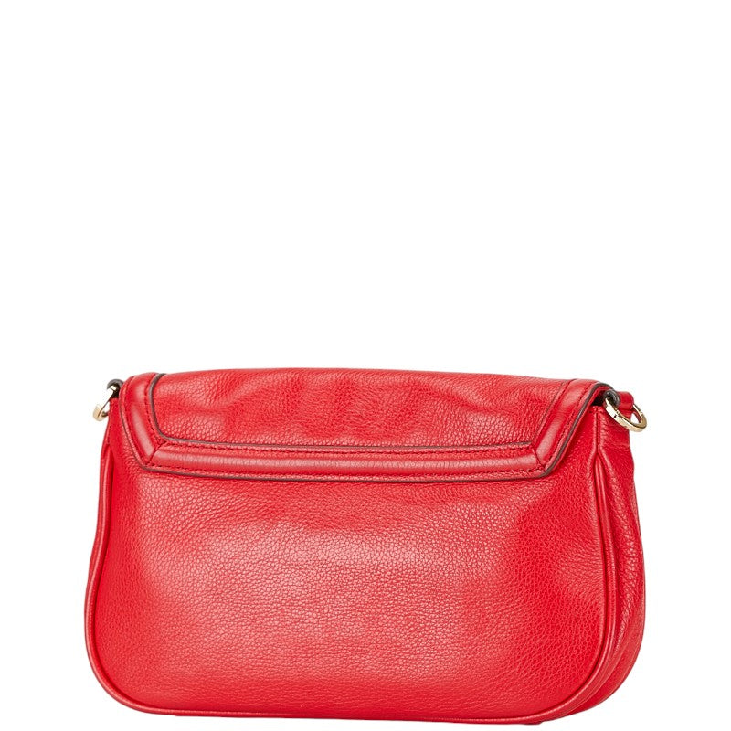 Tory Burch Big Logo Leather Shoulder Bag Red