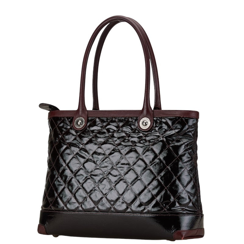 Chanel Matelasse Coco Mark Tote Bag Red Leather