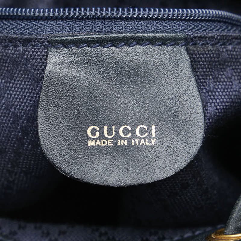 Gucci Bamboo Leather Backpack Navy