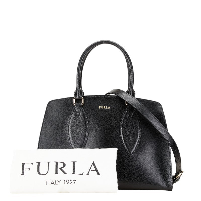 Furla Dris Nero Leather 2WAY Handbag