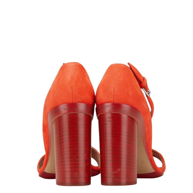 Hermes Suede Heel Sandals Orange