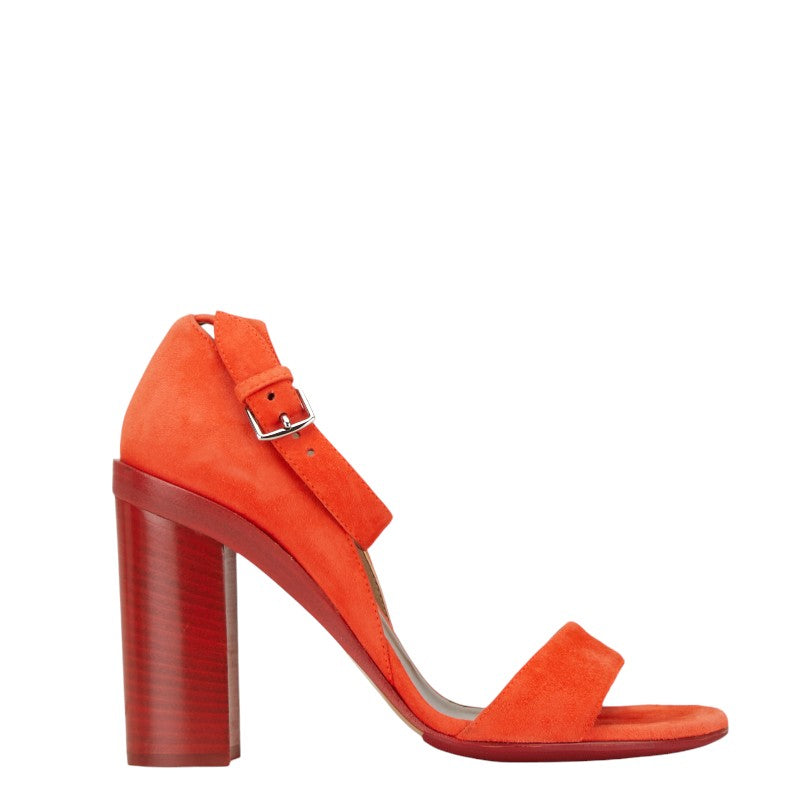 Hermes Suede Heel Sandals Orange