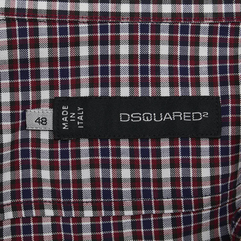 DSQUARED2 Checkered Cotton Shirt Red