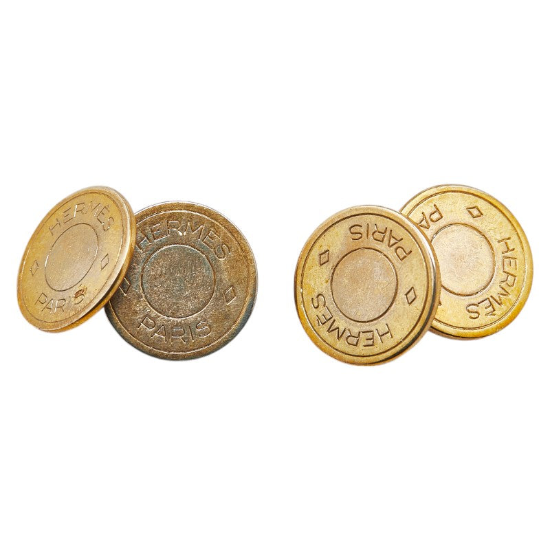 Hermes Gold Plated Coin Medallion Cufflinks