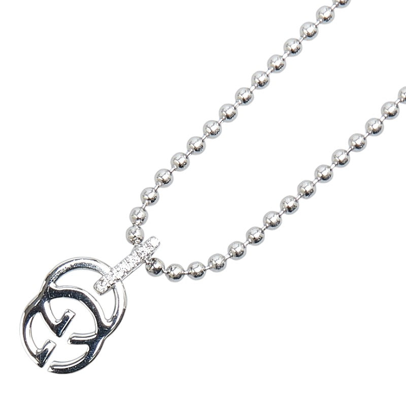 Gucci Interlocking G Necklace K18WG White Gold