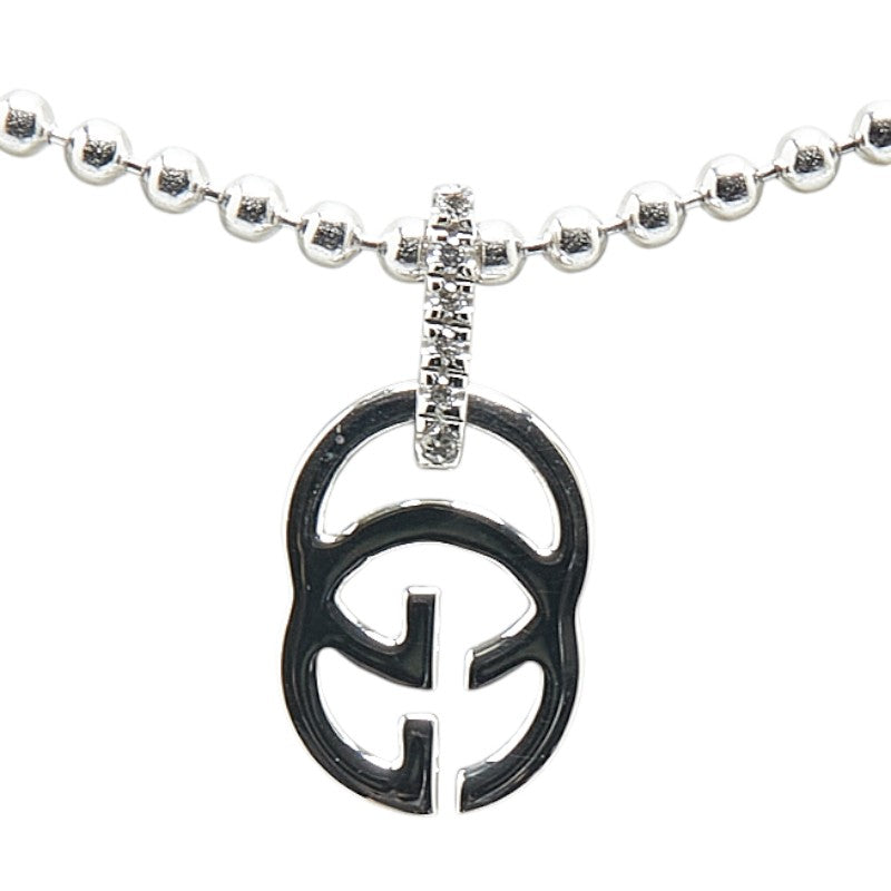 Gucci Interlocking G Necklace K18WG White Gold