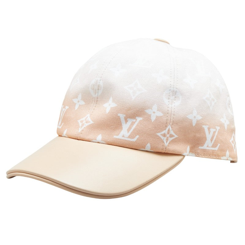 Louis Vuitton Monogram Cap M76796 Cotton Leather Silk