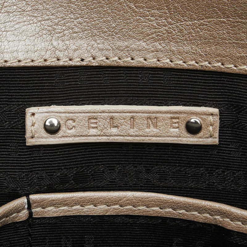 Celine Leather Boogie Bag Beige Champagne