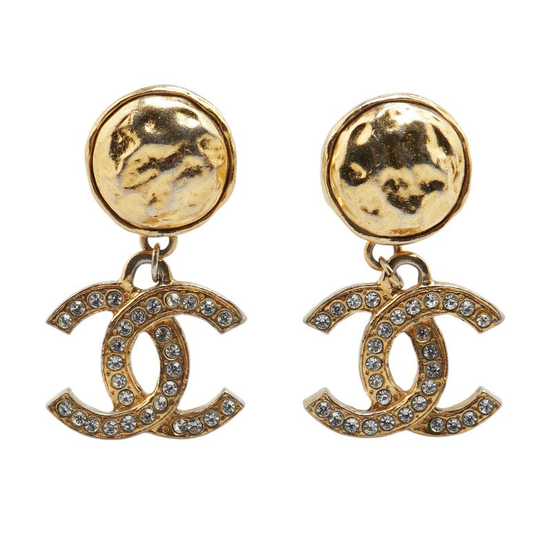 Chanel Vintage Coco Mark Rhinestone Earrings