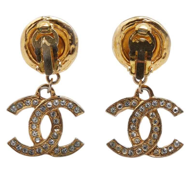 Chanel Vintage Coco Mark Rhinestone Earrings