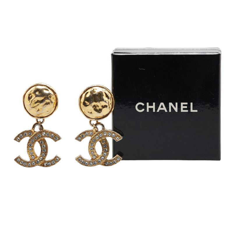 Chanel Vintage Coco Mark Rhinestone Earrings