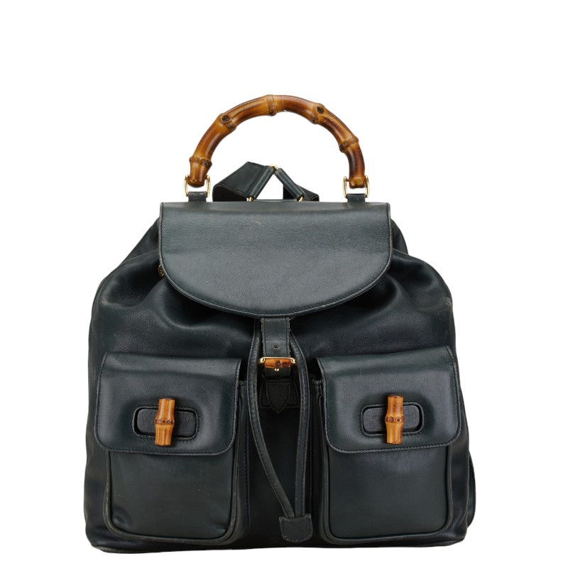 Gucci Bamboo Leather Backpack Black