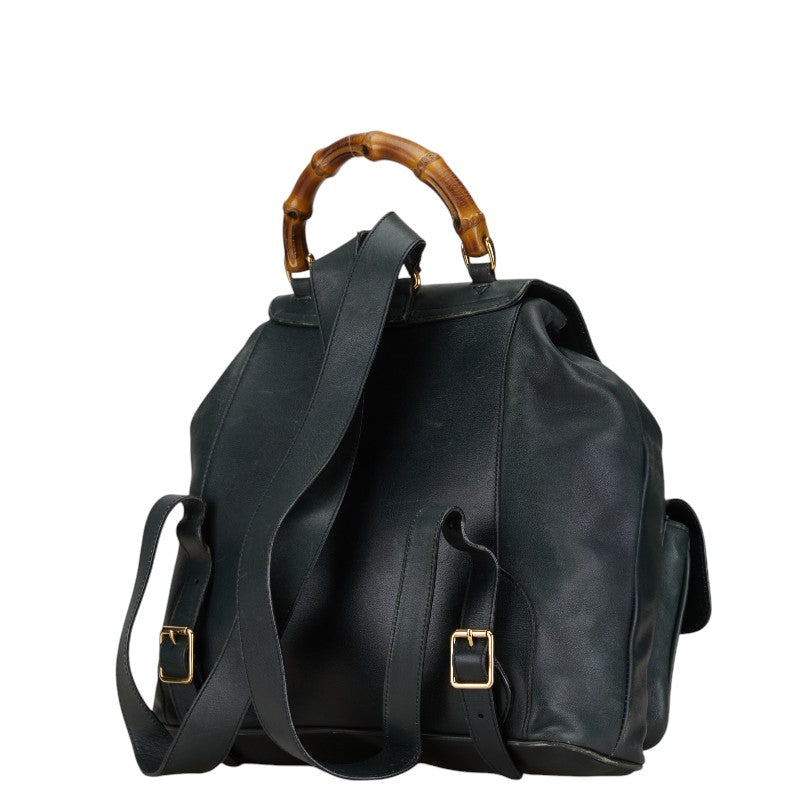 Gucci Bamboo Leather Backpack Black