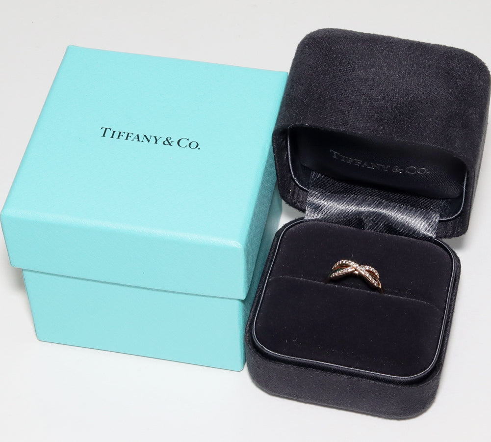 Tiffany & Co K18PG Diamond Infinity Ring in Great Condition