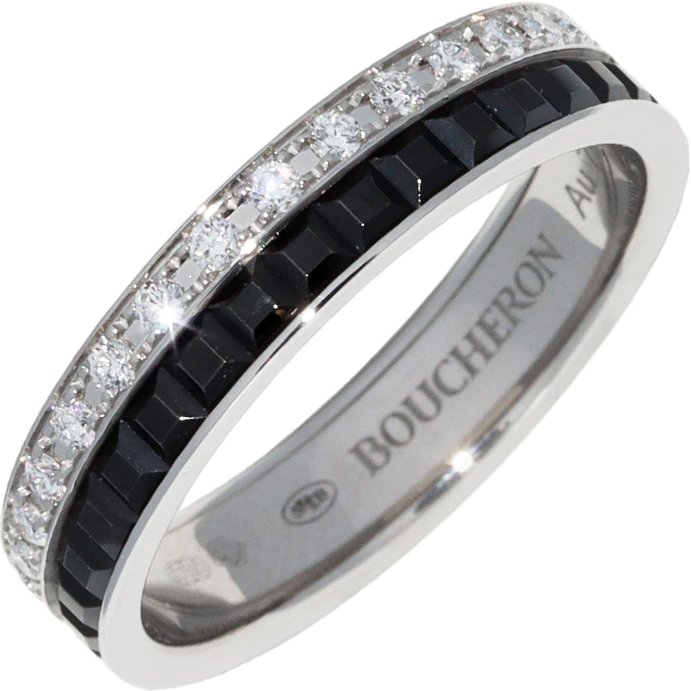 Boucheron K18WG Black PVD Diamond Quatre Black Ring JAL00227 in Great Condition