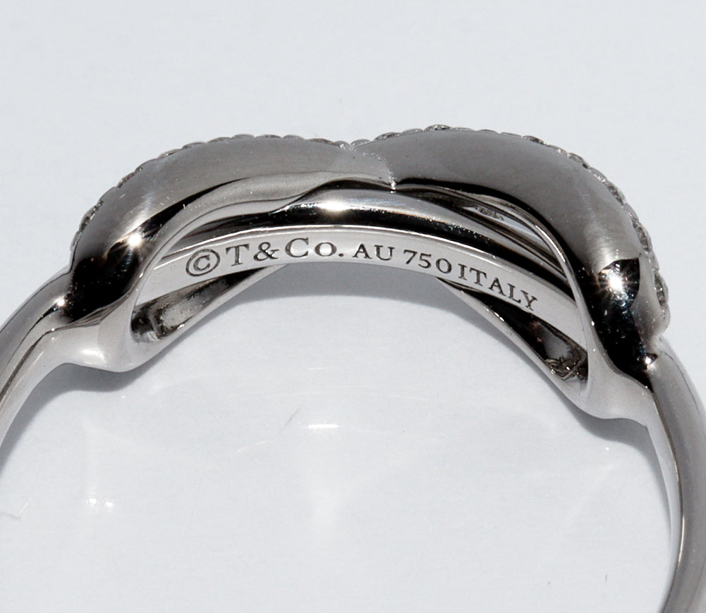 Tiffany & Co Infinity Ring K18WG Diamond in Great Condition