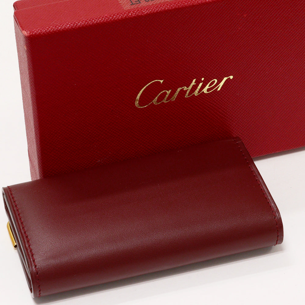 Cartier 4 Key Case Must Line Calf Bordeaux L3000453 in Pristine Condition