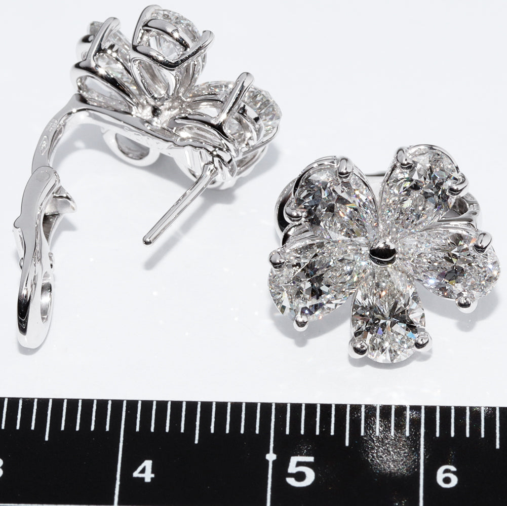 Bvlgari K18WG Diamond Flora Flower Earrings in Great Condition