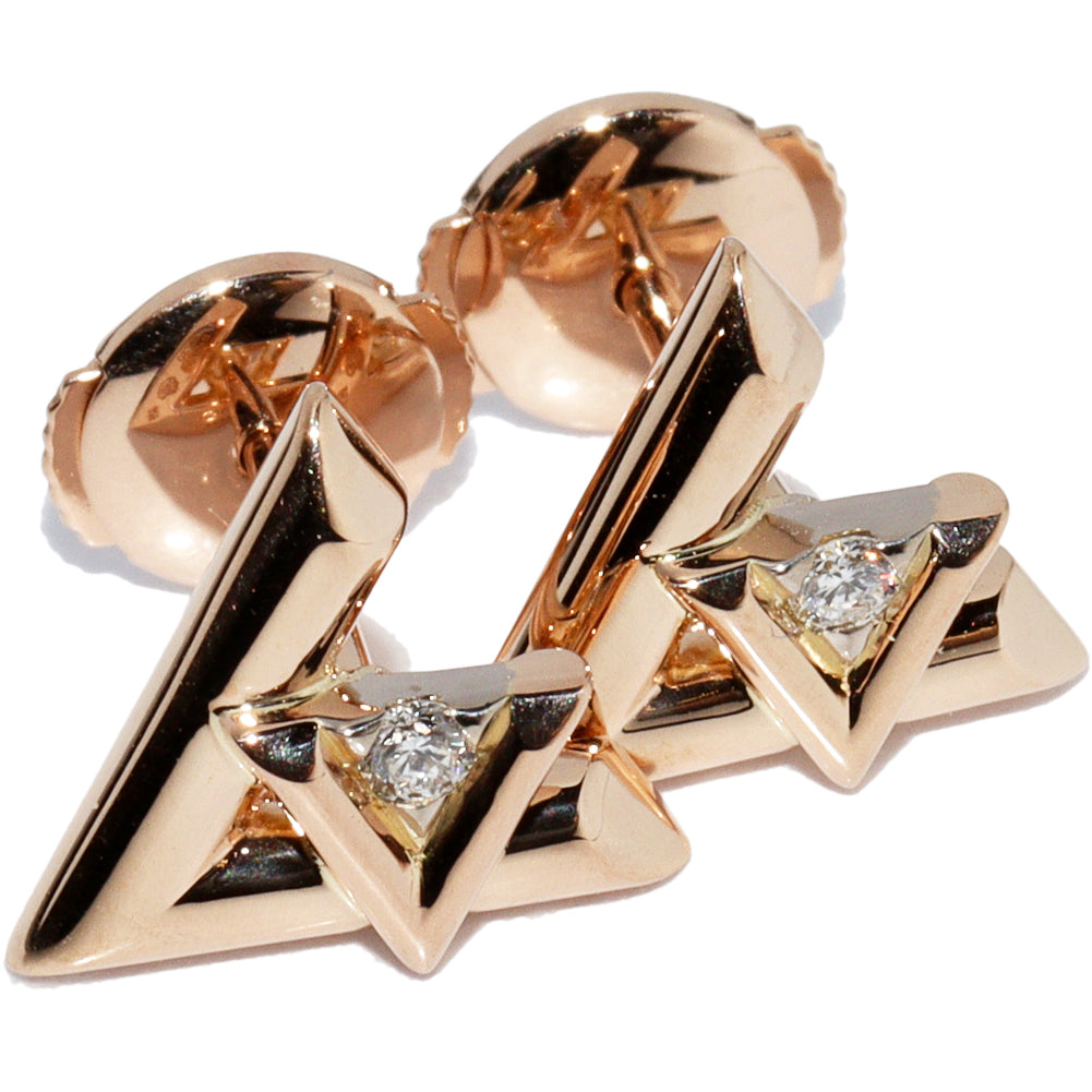 Louis Vuitton K18PG Diamond Earrings Q96975