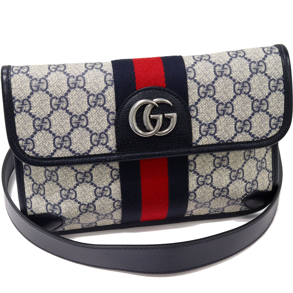 Gucci Ophidia Belt Bag Calf Leather Navy 674081 96IWN 4076 in Pristine Condition