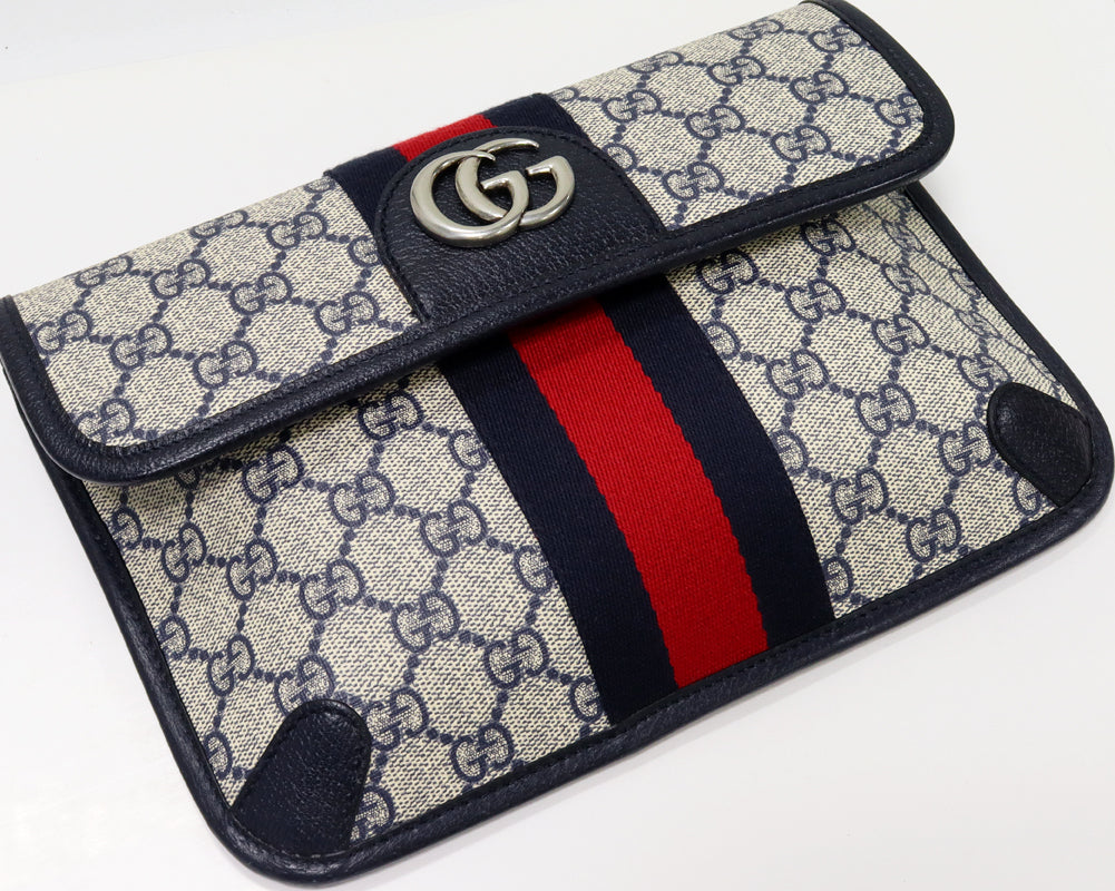 Gucci Ophidia Belt Bag Calf Leather Navy 674081 96IWN 4076