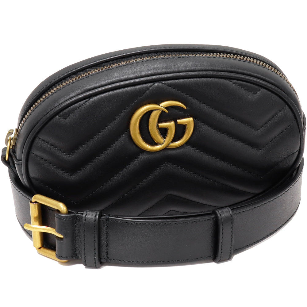 Gucci GG Marmont Leather Belt Bag Black