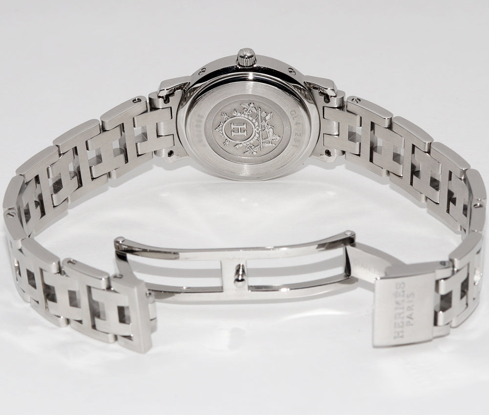 Hermes Clipper Nacre CL4.231 Stainless Steel Quartz in Great Condition