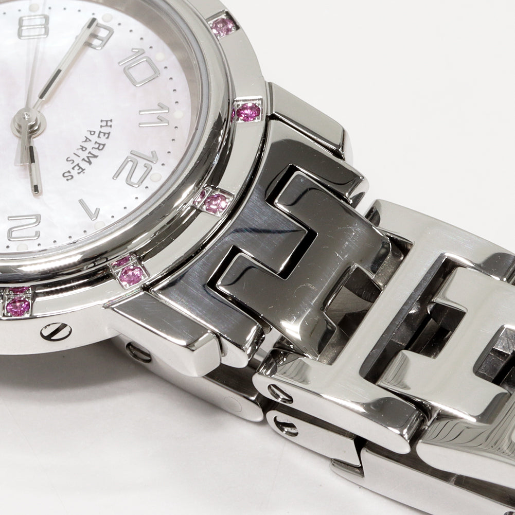 Hermes Clipper Quartz Pink Sapphire Watch