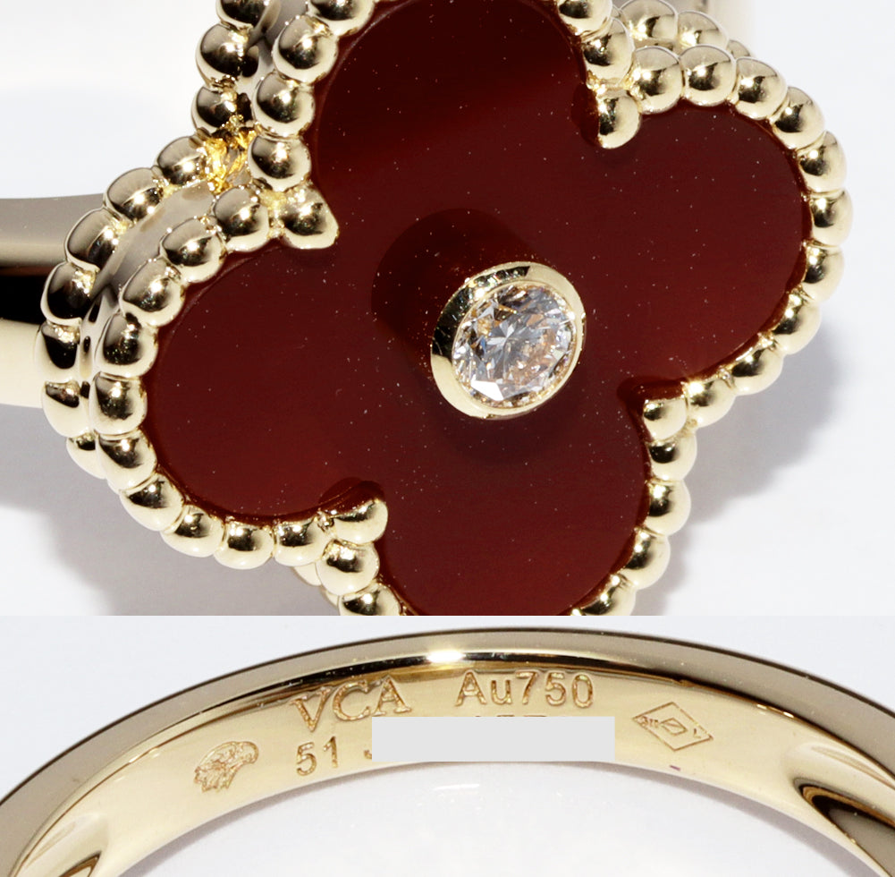 Van Cleef & Arpels K18YG Carnelian Ring