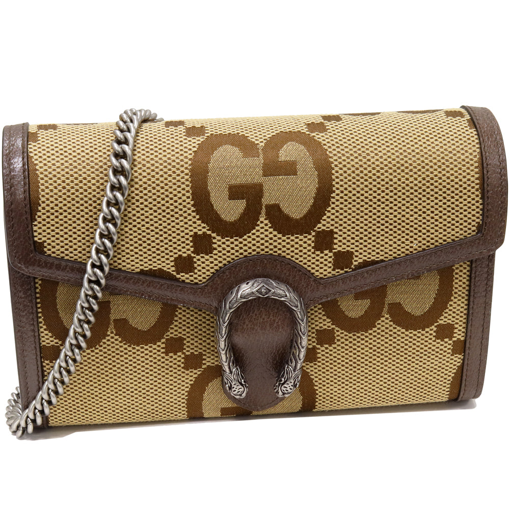 Gucci Canvas Chain Shoulder Bag Dionysus Mini Brown in Pristine Condition