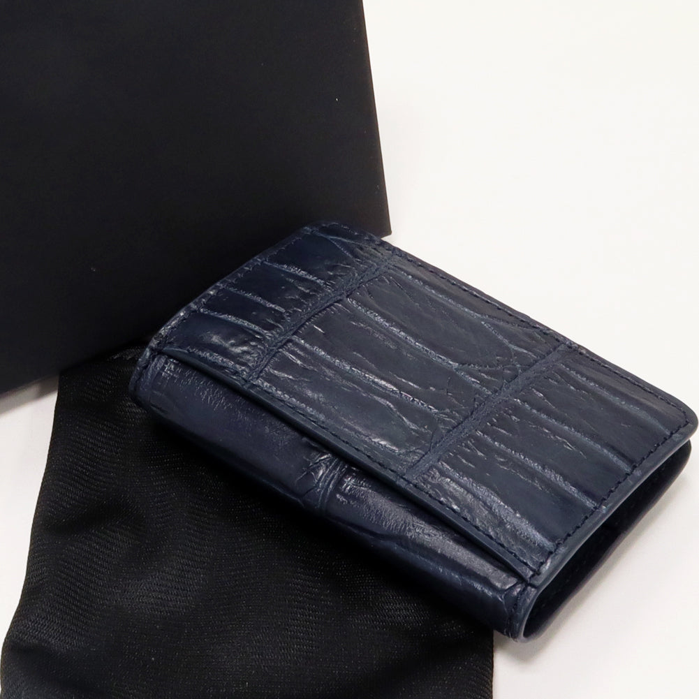 Crocodile Coin Case Navy Blue