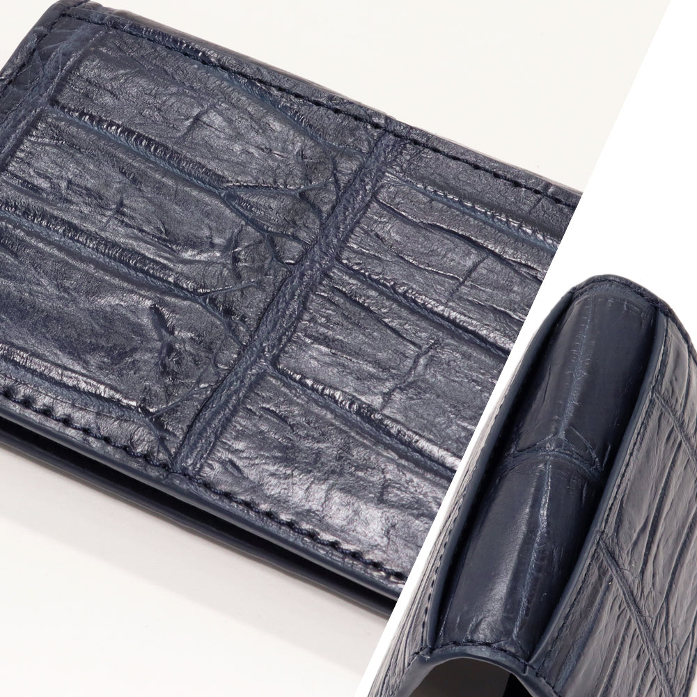 Crocodile Coin Case Navy Blue