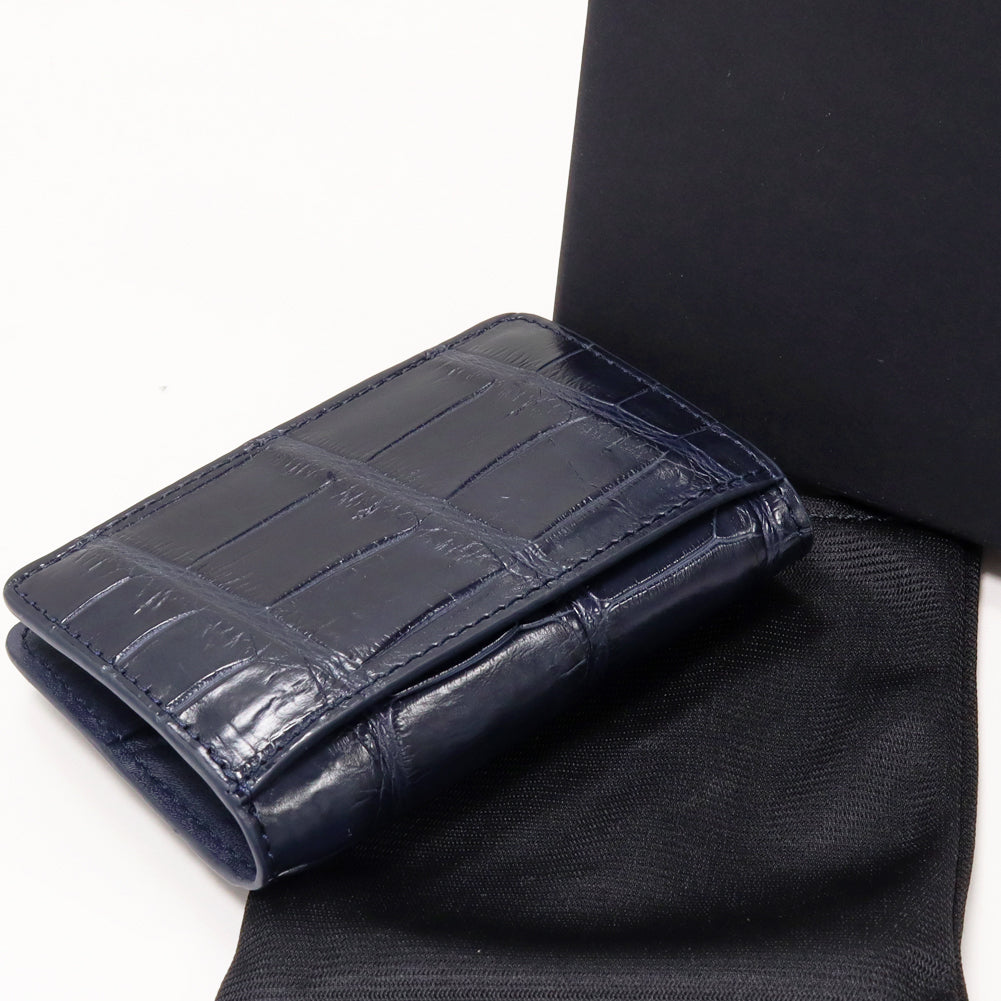 Crocodile Coin Case Navy Blue in Pristine Condition