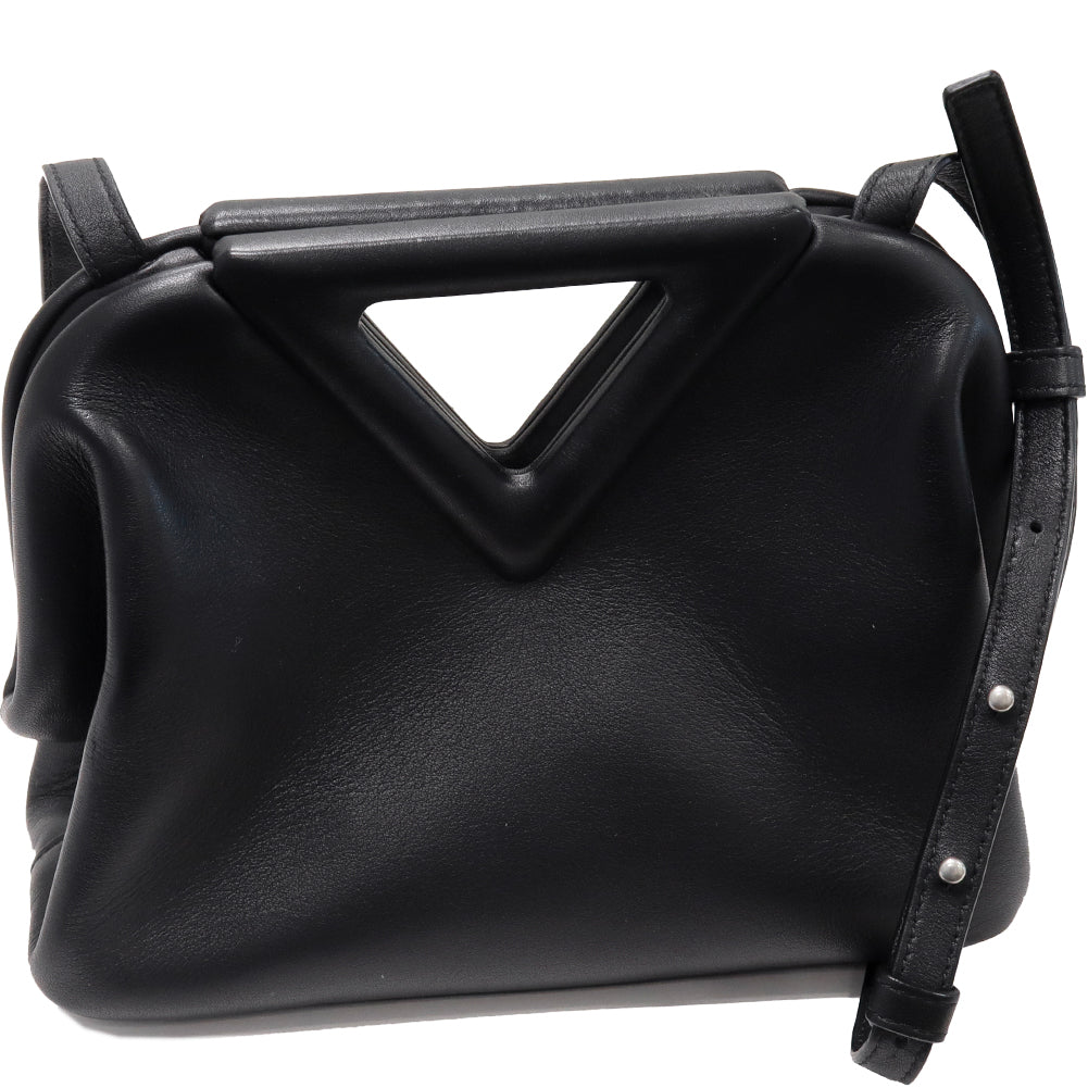 Bottega Veneta Shoulder Bag Handbag Triangle Point Small Calf Black