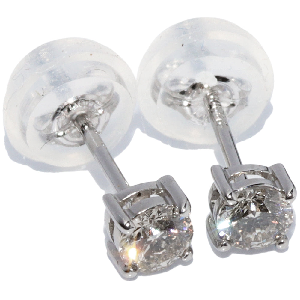 Platinum Pt900 Diamond Earrings in Pristine Condition