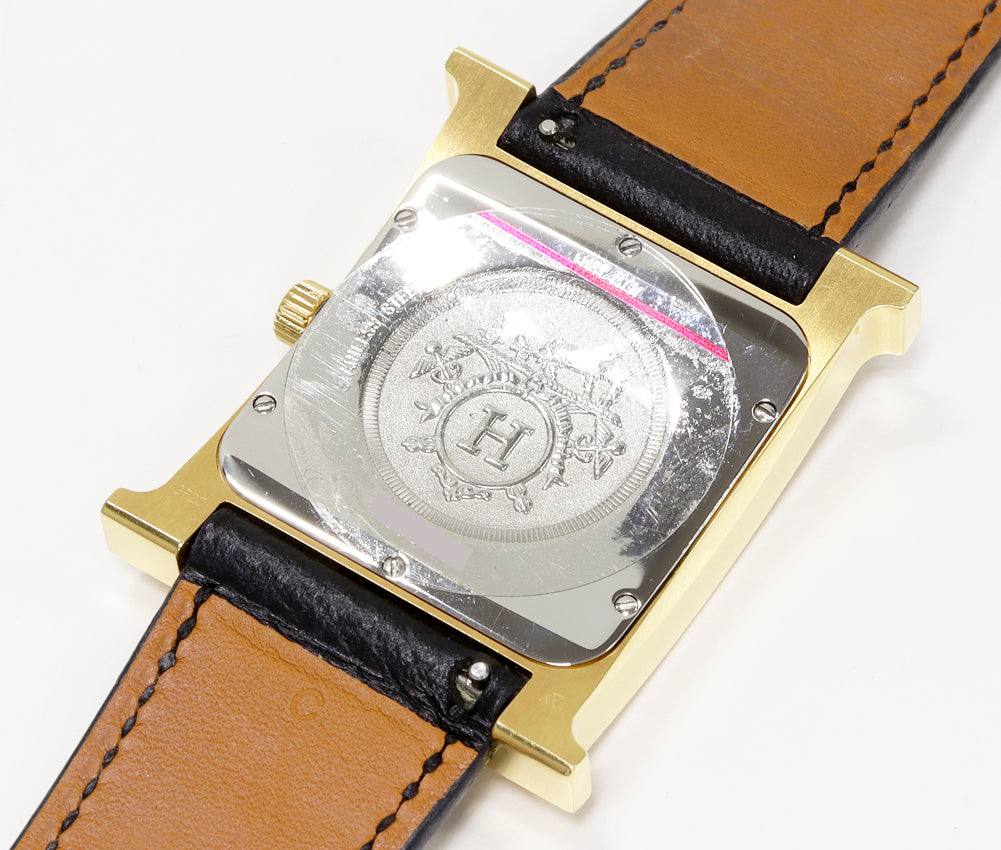 Hermes H Watch Quartz Gold Plated HH1.801 in Great Condition