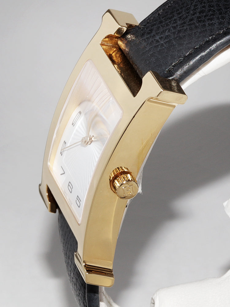 Hermes H Watch Quartz Gold Plated HH1.801 in Great Condition