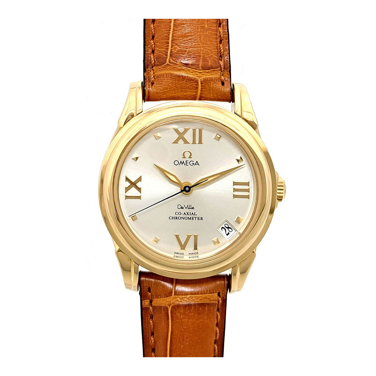 Omega Yellow Gold Leather Automatic Watch 4681.31.35