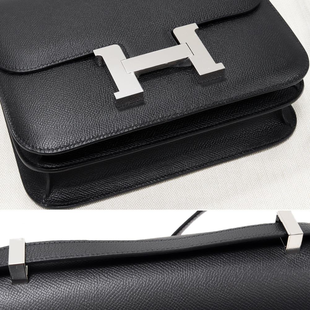 Hermes Constance III Shoulder Bag Black Silver Hardware in Pristine Condition