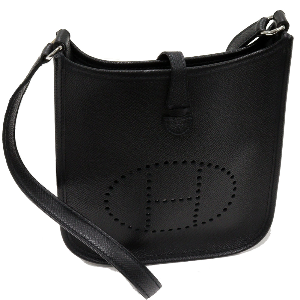 Hermes Mini Evelyne Epsom Shoulder Bag Black in Pristine Condition